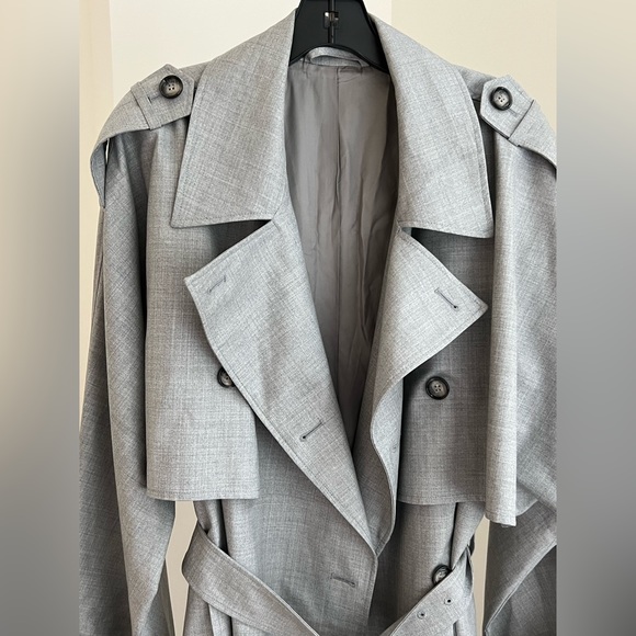 Toteme tailoring trench in light grey 100% wool - Picture 6 of 13